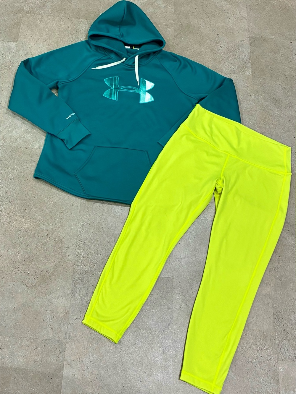Womens LULULEMON/UNDER ARMOUR Storm Hoodie Sweatshirt & Leggings, sz 12